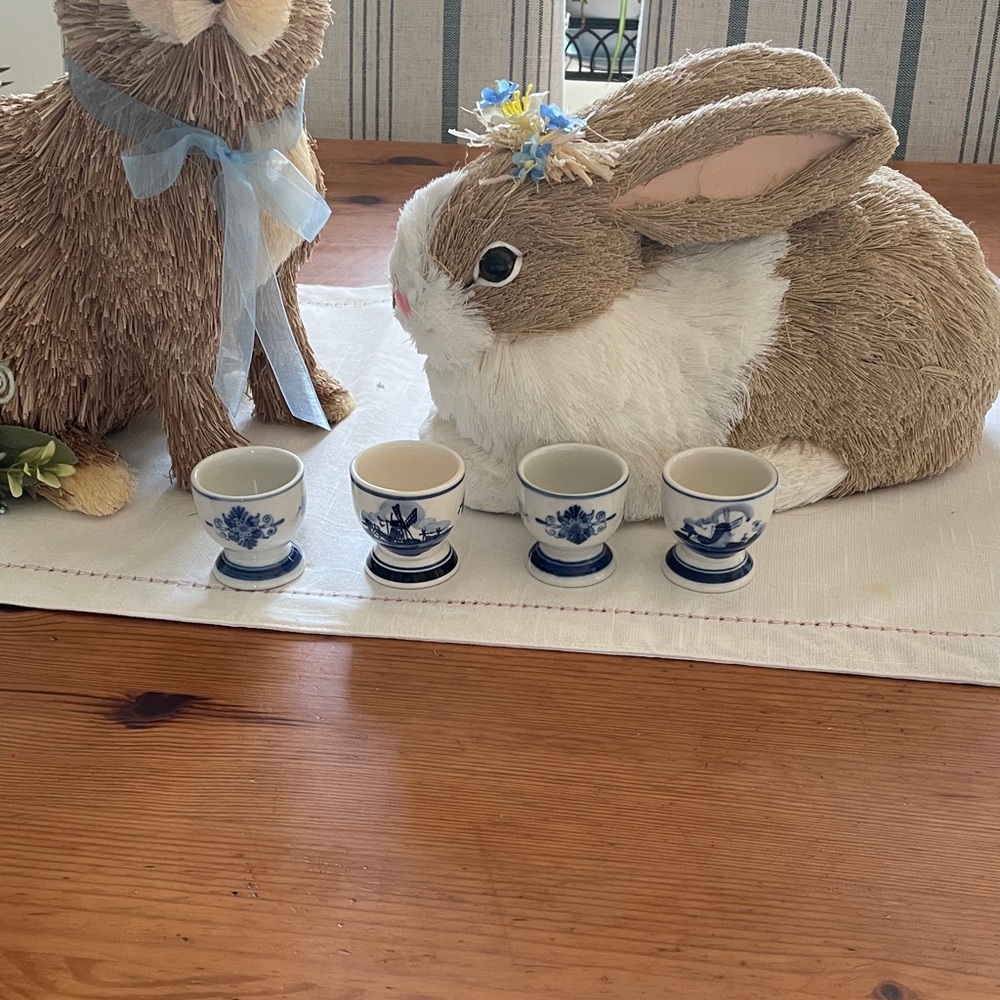 Delft egg cups set of four windmill